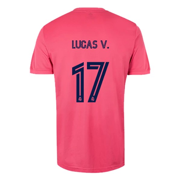 Camiseta Real Madrid Replica Segunda Ropa NO.17 Lucas V. 2020/21 Rosa